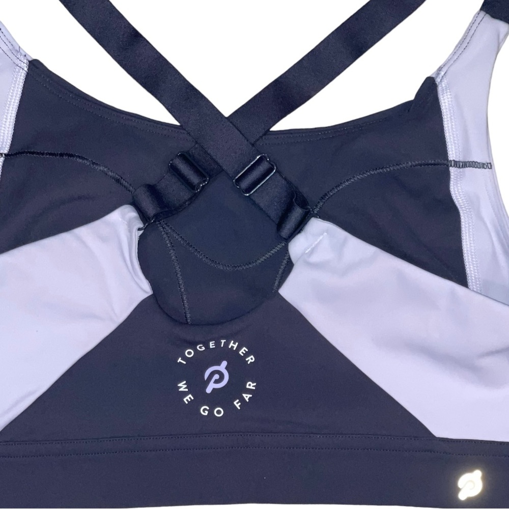 Peloton Together We Go Far Grey colour Block Sports Bra Size Small - Picture 7 of 8